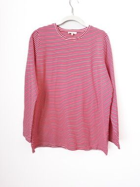 NWOT Ann Mashburn Long Sleeve Red and White Stripped Shirt Size M